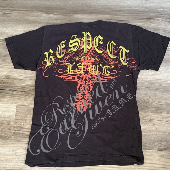 Respect Is Earned Not Given Skull Design Fame Ltd Shirt M Medium Vintage Shirt - Picture 4 of 8